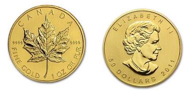 Mapple de oro de Canadá, para venta de monedas